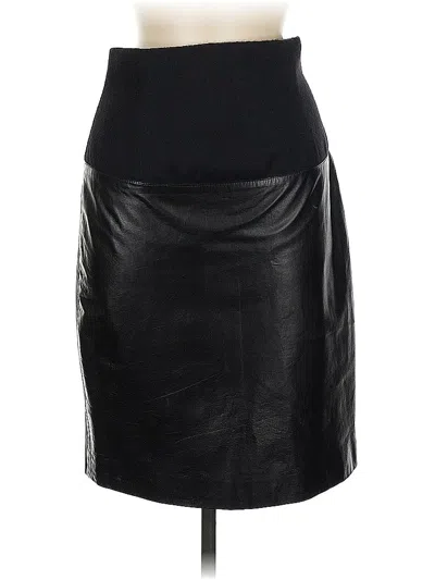 Pre-owned Assorted Brands Faux Leather Skirt In Black