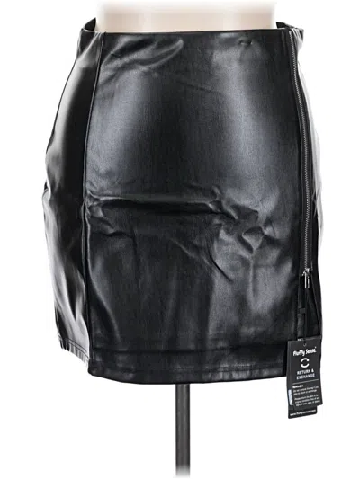 Assorted Brands Faux Leather Skirt In Black