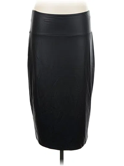 Pre-owned Assorted Brands Faux Leather Skirt In Black