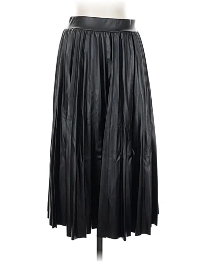 Pre-owned Assorted Brands Faux Leather Skirt In Black