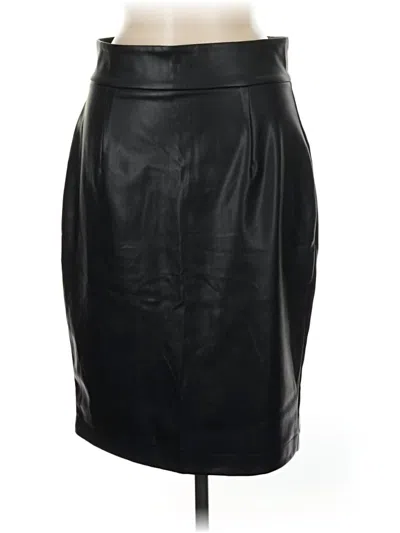 Pre-owned Assorted Brands Faux Leather Skirt In Black