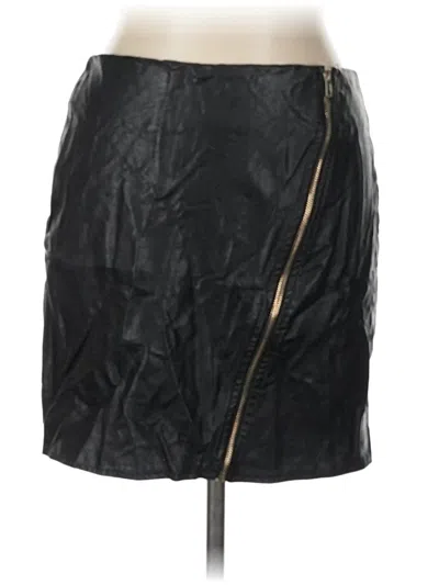Pre-owned Assorted Brands Faux Leather Skirt In Black