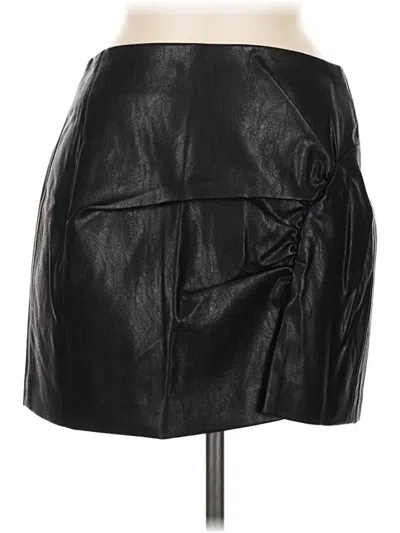 Assorted Brands Faux Leather Skirt In Black