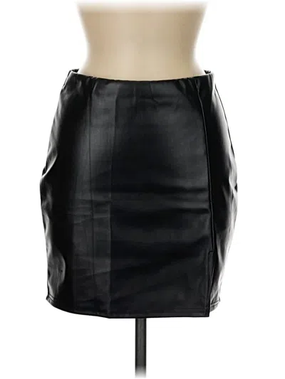 Assorted Brands Faux Leather Skirt In Black