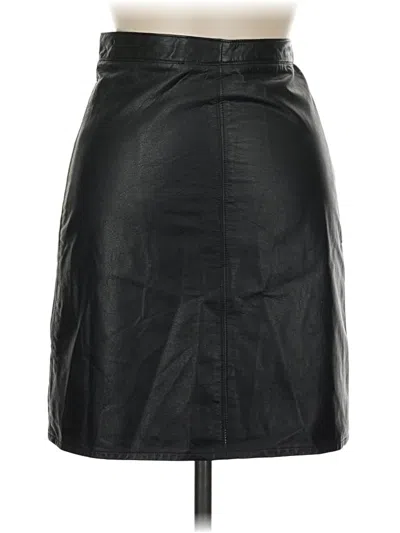 Pre-owned Assorted Brands Faux Leather Skirt In Black