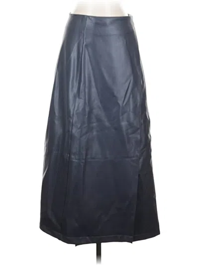 Pre-owned Assorted Brands Faux Leather Skirt In Black