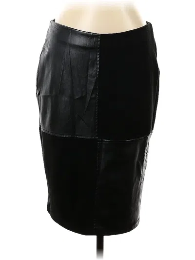 Pre-owned Assorted Brands Faux Leather Skirt In Black