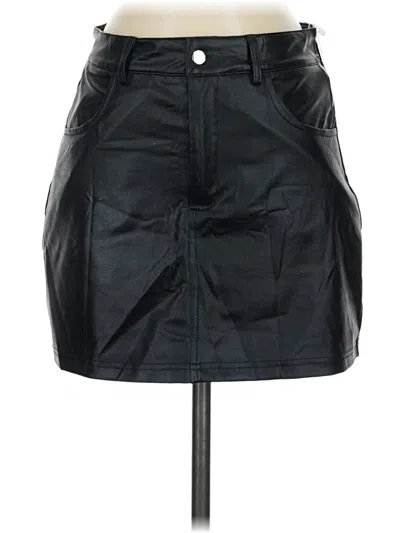 Assorted Brands Faux Leather Skirt In Black