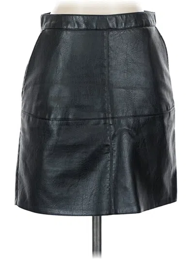 Pre-owned Assorted Brands Faux Leather Skirt In Black