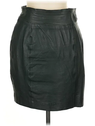 Pre-owned Assorted Brands Faux Leather Skirt In Black
