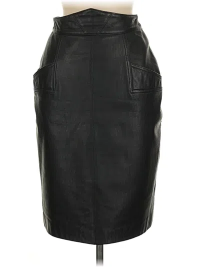 Pre-owned Assorted Brands Faux Leather Skirt In Black