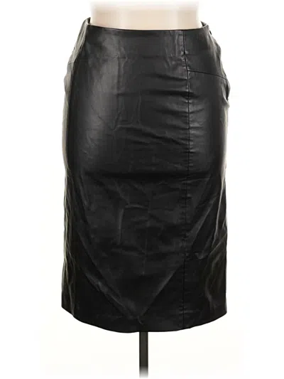 Pre-owned Assorted Brands Faux Leather Skirt In Black
