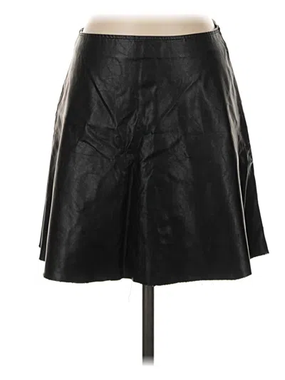 Pre-owned Assorted Brands Faux Leather Skirt In Black