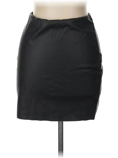 Pre-owned Assorted Brands Faux Leather Skirt In Black