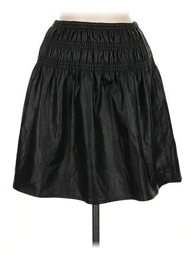 Pre-owned Assorted Brands Faux Leather Skirt In Black