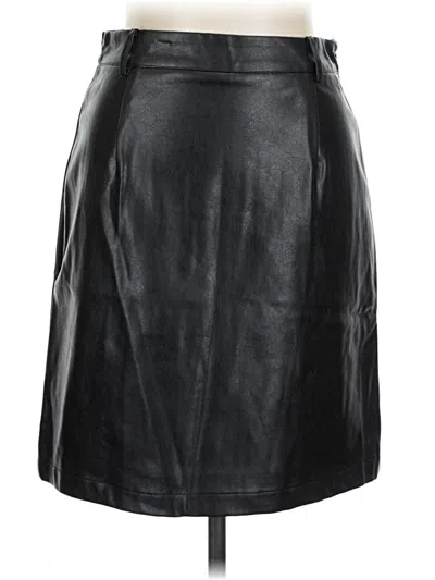 Pre-owned Assorted Brands Faux Leather Skirt In Black