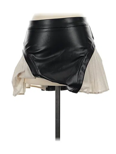 Pre-owned Assorted Brands Faux Leather Skirt In Black
