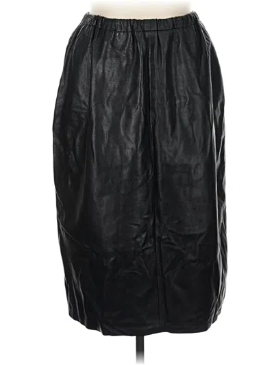 Pre-owned Assorted Brands Faux Leather Skirt In Black