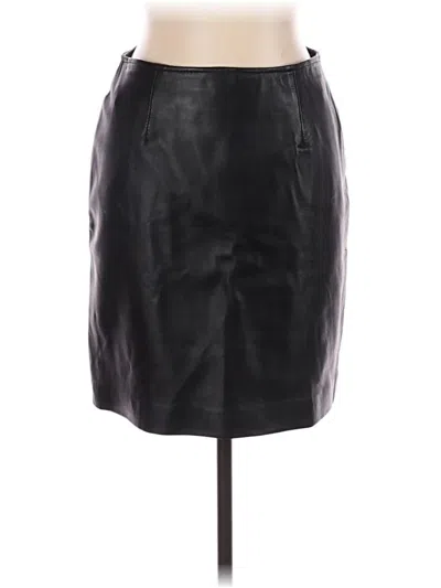Pre-owned Assorted Brands Faux Leather Skirt In Black