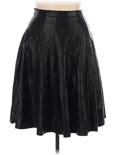 Pre-owned Assorted Brands Faux Leather Skirt In Black