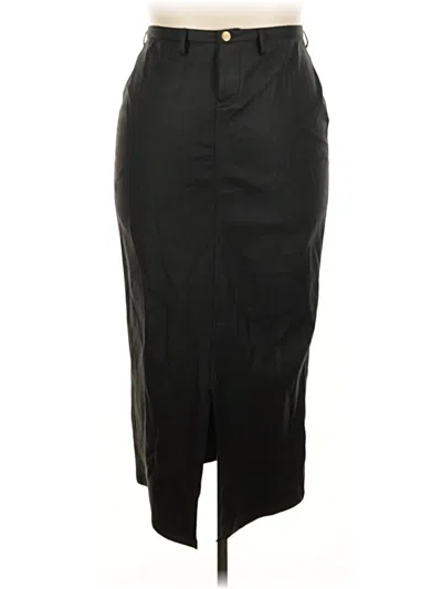 Pre-owned Assorted Brands Faux Leather Skirt In Black