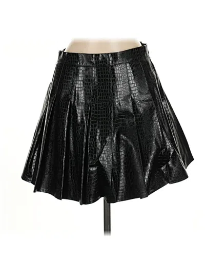 Assorted Brands Faux Leather Skirt In Black