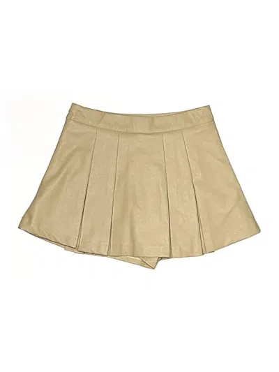 Pre-owned Assorted Brands Faux Leather Skirt In Brown