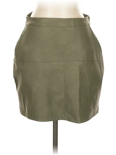 Pre-owned Assorted Brands Faux Leather Skirt In Green