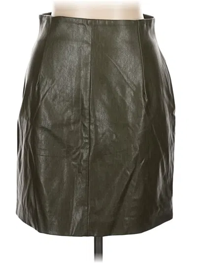 Pre-owned Assorted Brands Faux Leather Skirt In Green