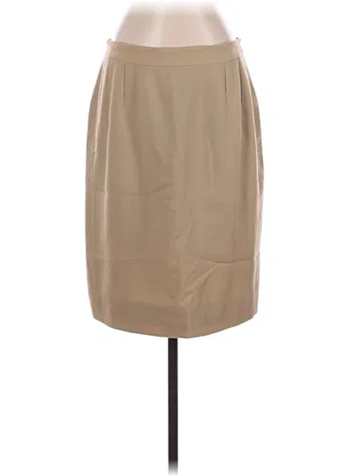 Pre-owned Assorted Brands Faux Leather Skirt In Tan