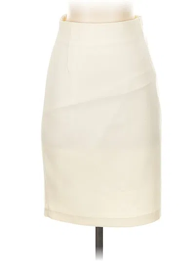 Pre-owned Assorted Brands Faux Leather Skirt In White