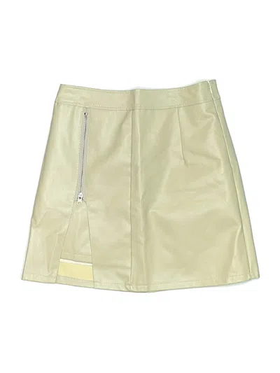 Pre-owned Assorted Brands Faux Leather Skirt In White