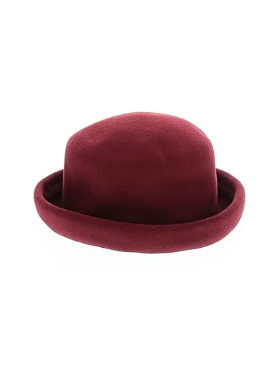 Pre-owned Assorted Brands Fedora In Burgundy