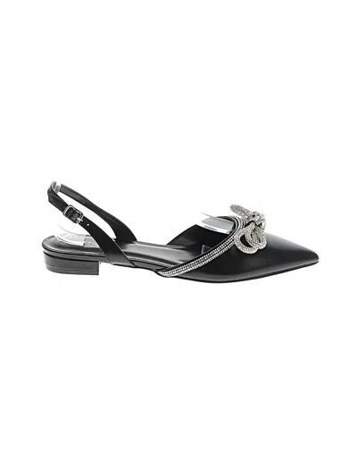 Pre-owned Assorted Brands Flats In Black