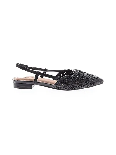 Pre-owned Assorted Brands Flats In Black