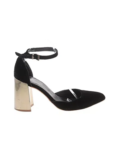 Pre-owned Assorted Brands Flats In Black