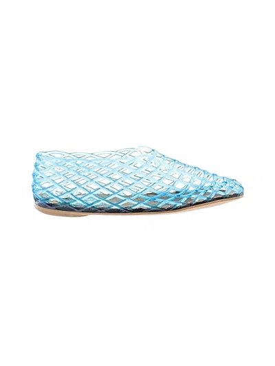Pre-owned Assorted Brands Flats In Blue
