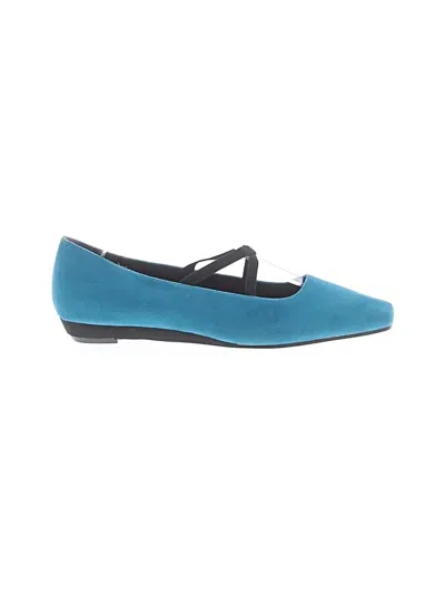 Pre-owned Assorted Brands Flats In Blue