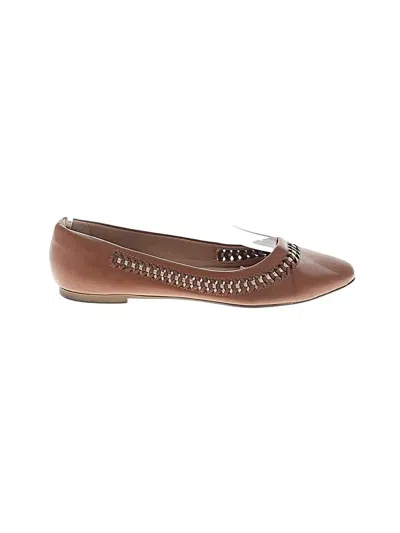 Pre-owned Assorted Brands Flats In Brown