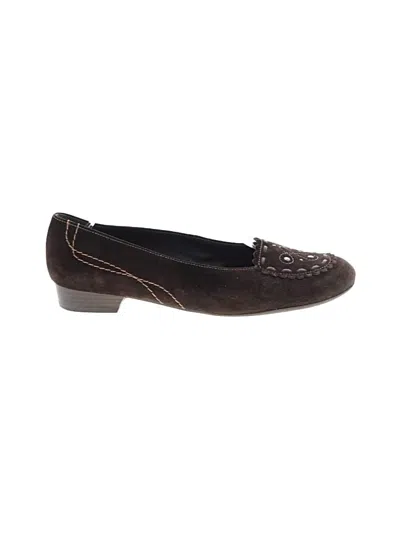 Pre-owned Assorted Brands Flats In Brown