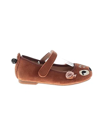 Pre-owned Assorted Brands Kids' Flats In Brown