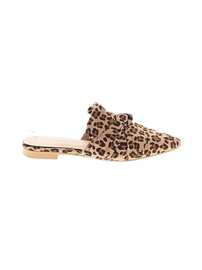 Pre-owned Assorted Brands Flats In Brown