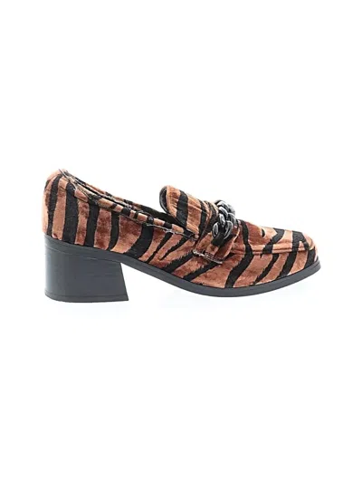 Pre-owned Assorted Brands Flats In Brown