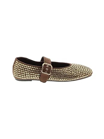 Pre-owned Assorted Brands Flats In Brown