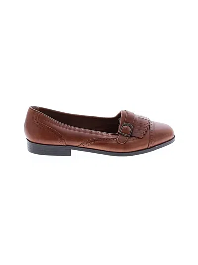 Pre-owned Assorted Brands Flats In Brown
