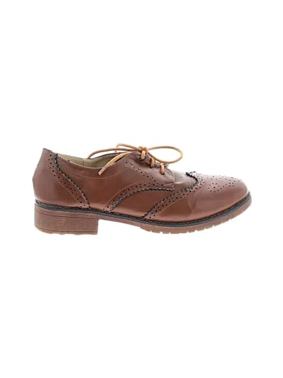 Pre-owned Assorted Brands Flats In Brown