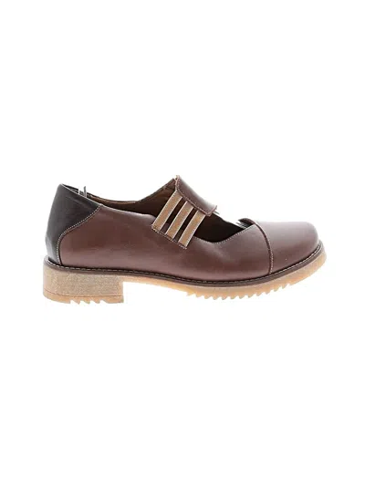 Pre-owned Assorted Brands Flats In Brown