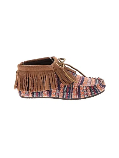 Pre-owned Assorted Brands Flats In Brown