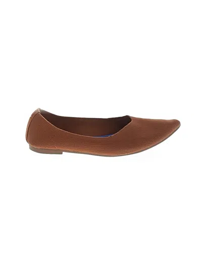 Pre-owned Assorted Brands Flats In Brown