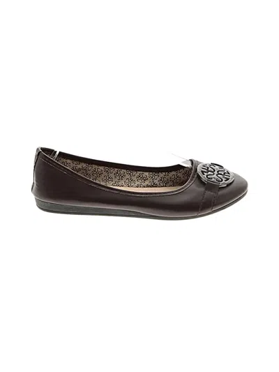 Pre-owned Assorted Brands Flats In Brown